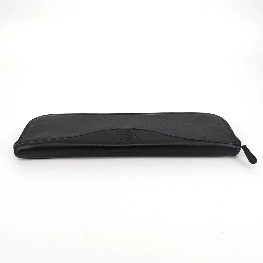 Dopp Black Leather Travel Tie‎ Case Zippered Organizer Accessory